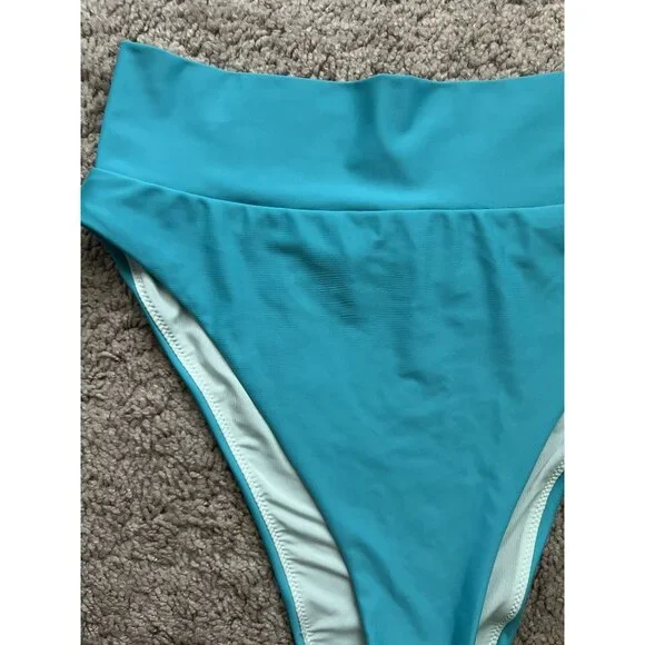 Aerie Teal High Cut Cheeky Bikini Bottom Like new  - Medium - Picture 2 of 6